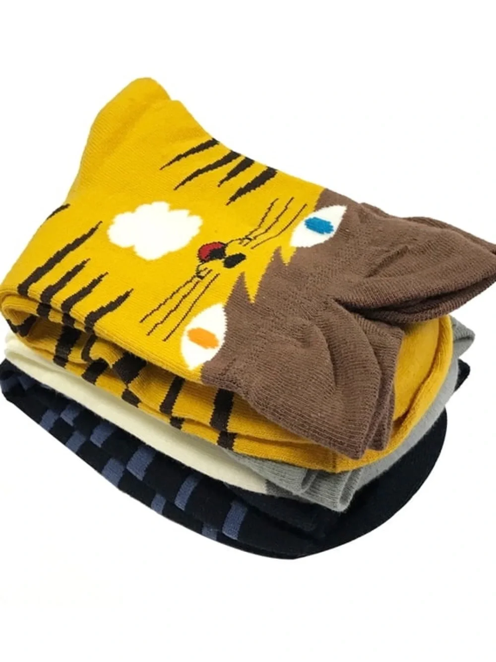 Cat Socks Cotton - Novelty Ladies Socks 4 Pairs (NWT Size 4-8) Cat Lady